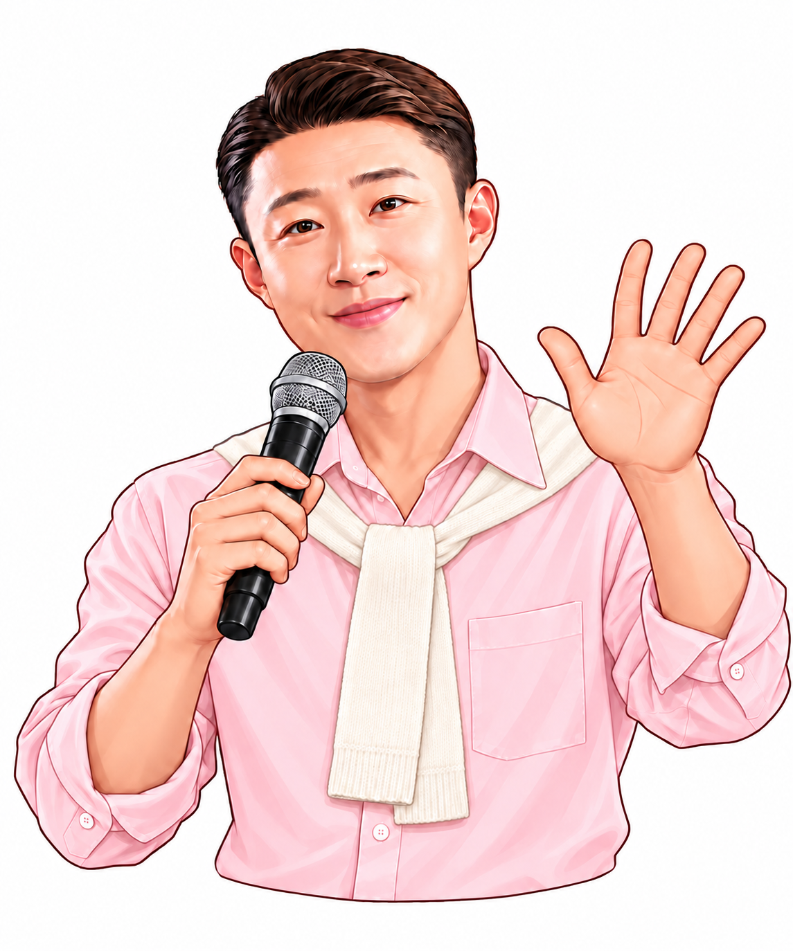 류스타 진행자 캐리커처